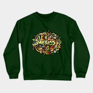 MEXICO Cartoon Illustration Crewneck Sweatshirt